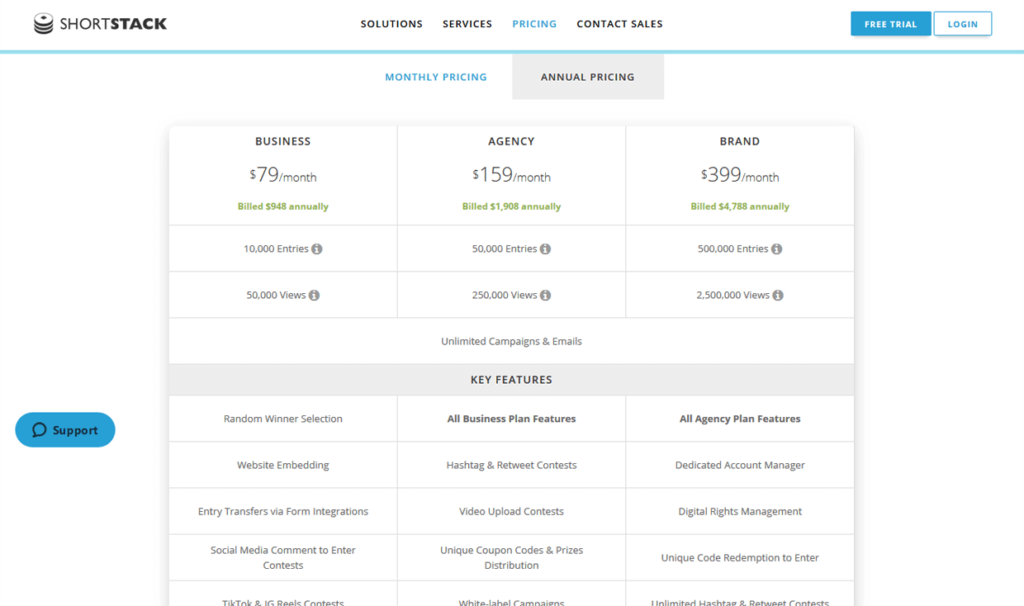 ShortStack Pricing