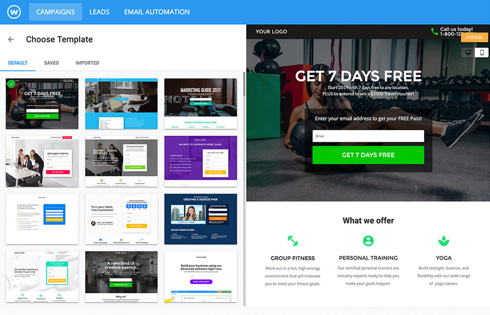 Wishpond Landing Page Builder Templates