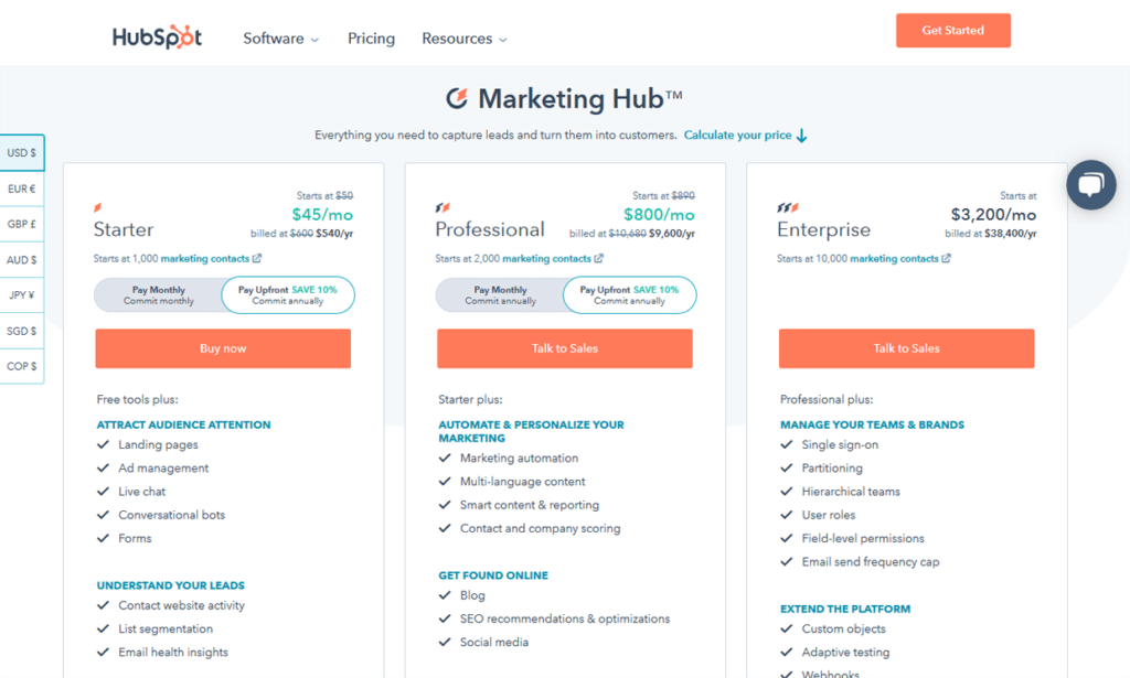 HubSpot Pricing Plans