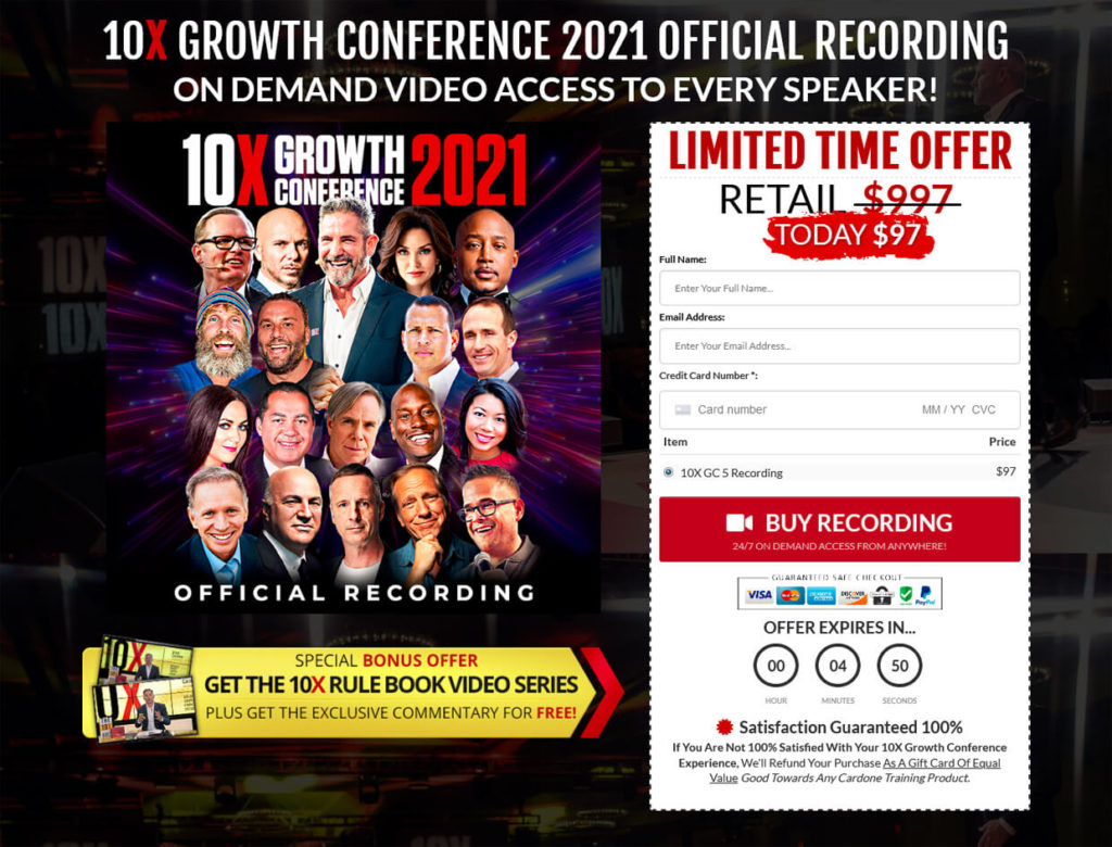 Grant Cardone Sales Funnel 10x Sales Conference