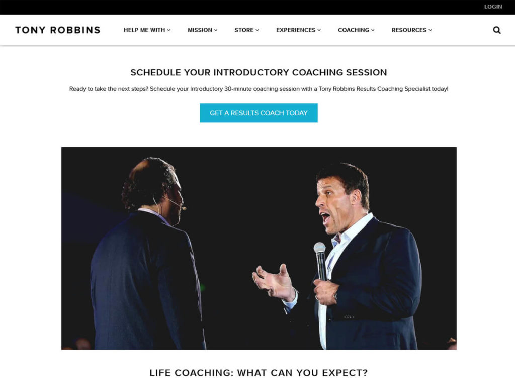 Tony Robbins Funnel Coaching