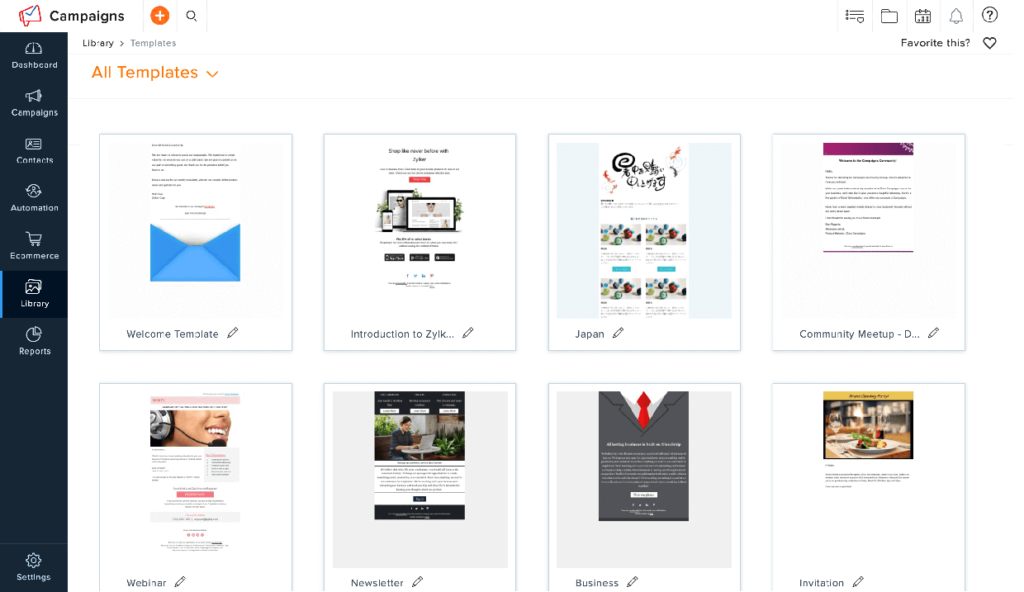 Email Marketing Templates Zoho Campaigns