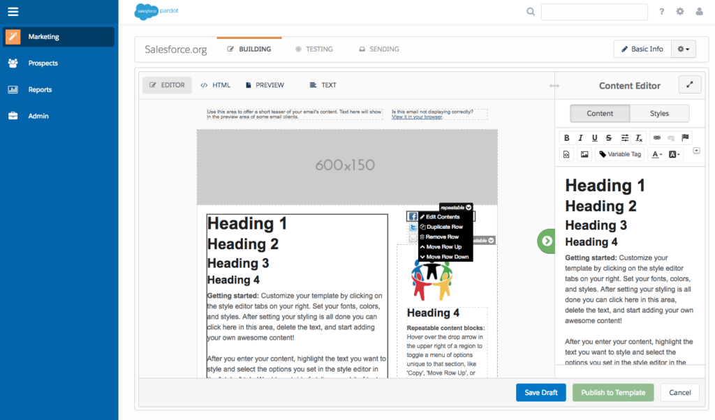 Email Template Builder Software Pardot Salesforce