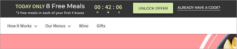 Hellofresh Landing Page Sales Offer Header Bar