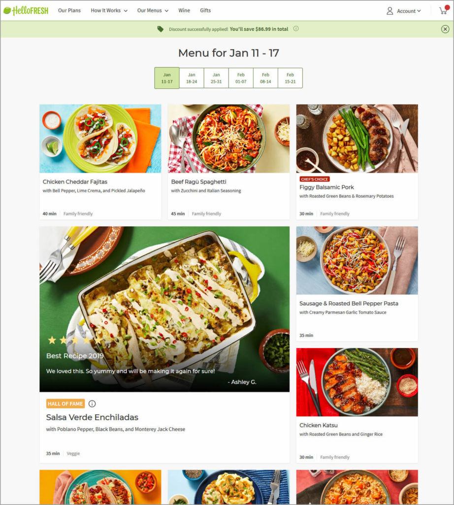 Hellofresh Sales Funnel Example Select Meals Stage