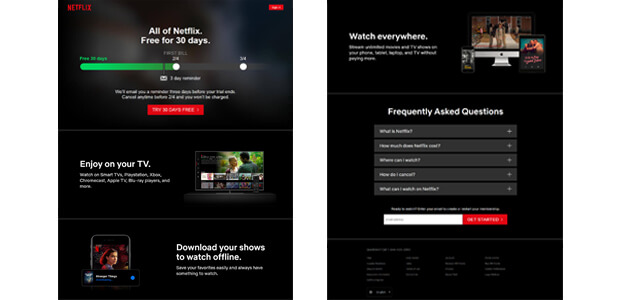 Netflix Sales Funnel Example Landing Page Full Version