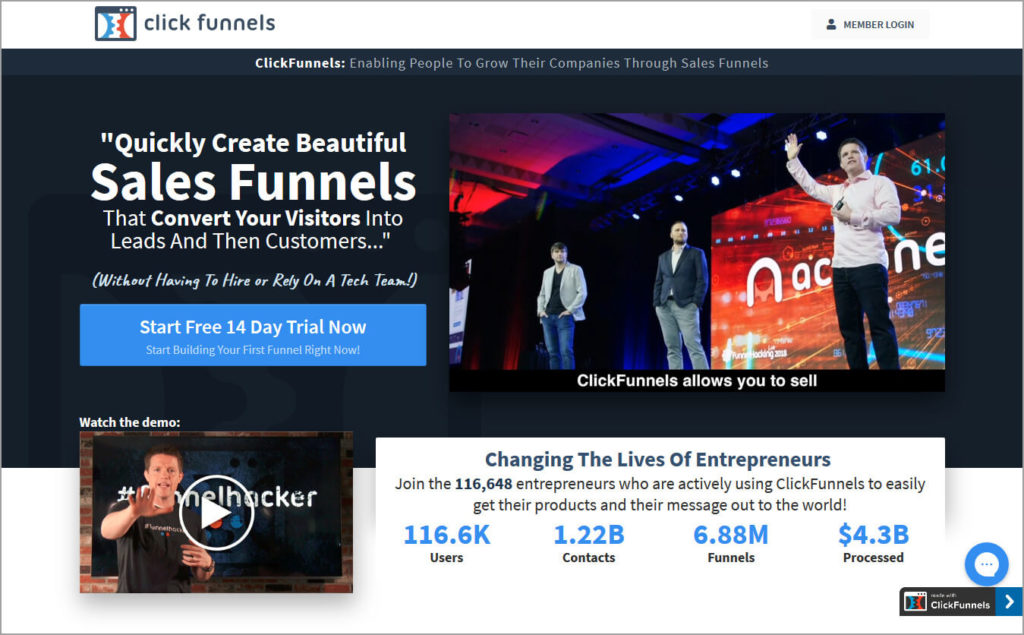 Sales Funnel Vs Marketing Funnel ClickFunnels Homepage