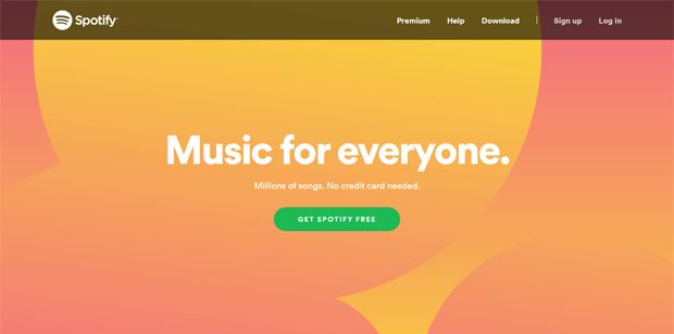 Spotify Sales Funnel Main Landing Page