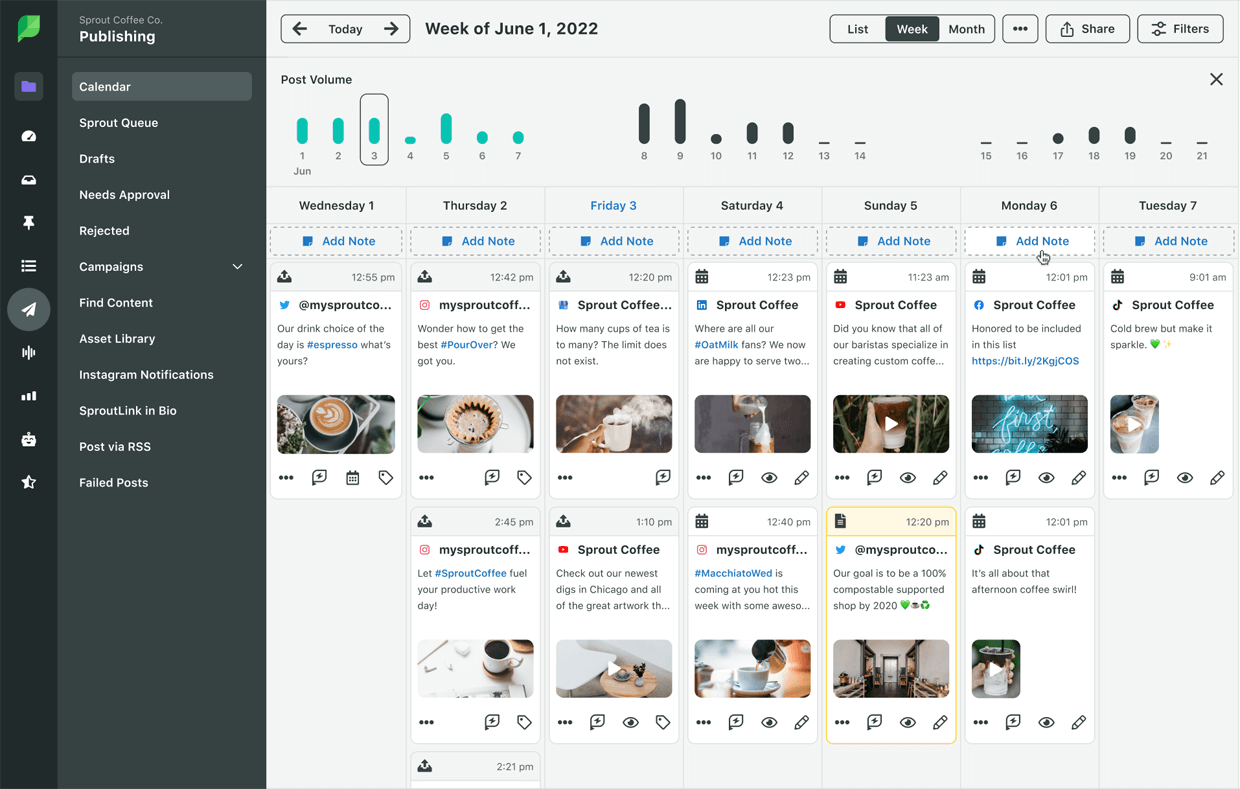 Social Media Content Calendar Example