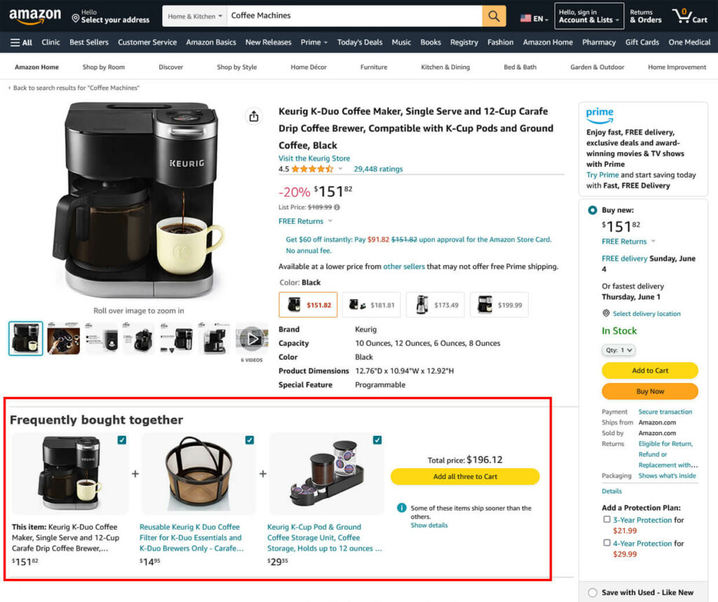 Amazon One-Click Upsells Frequently Bought Together