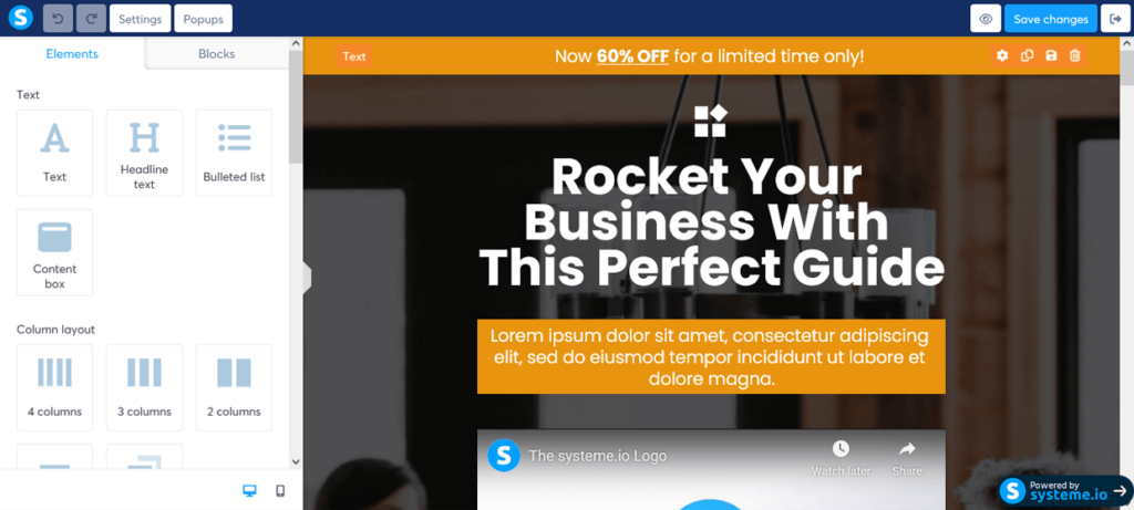 Create A Funnel Systeme.io Edit Sales Page