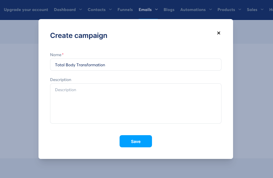 Create A Funnel Systeme.io New Campaign Name