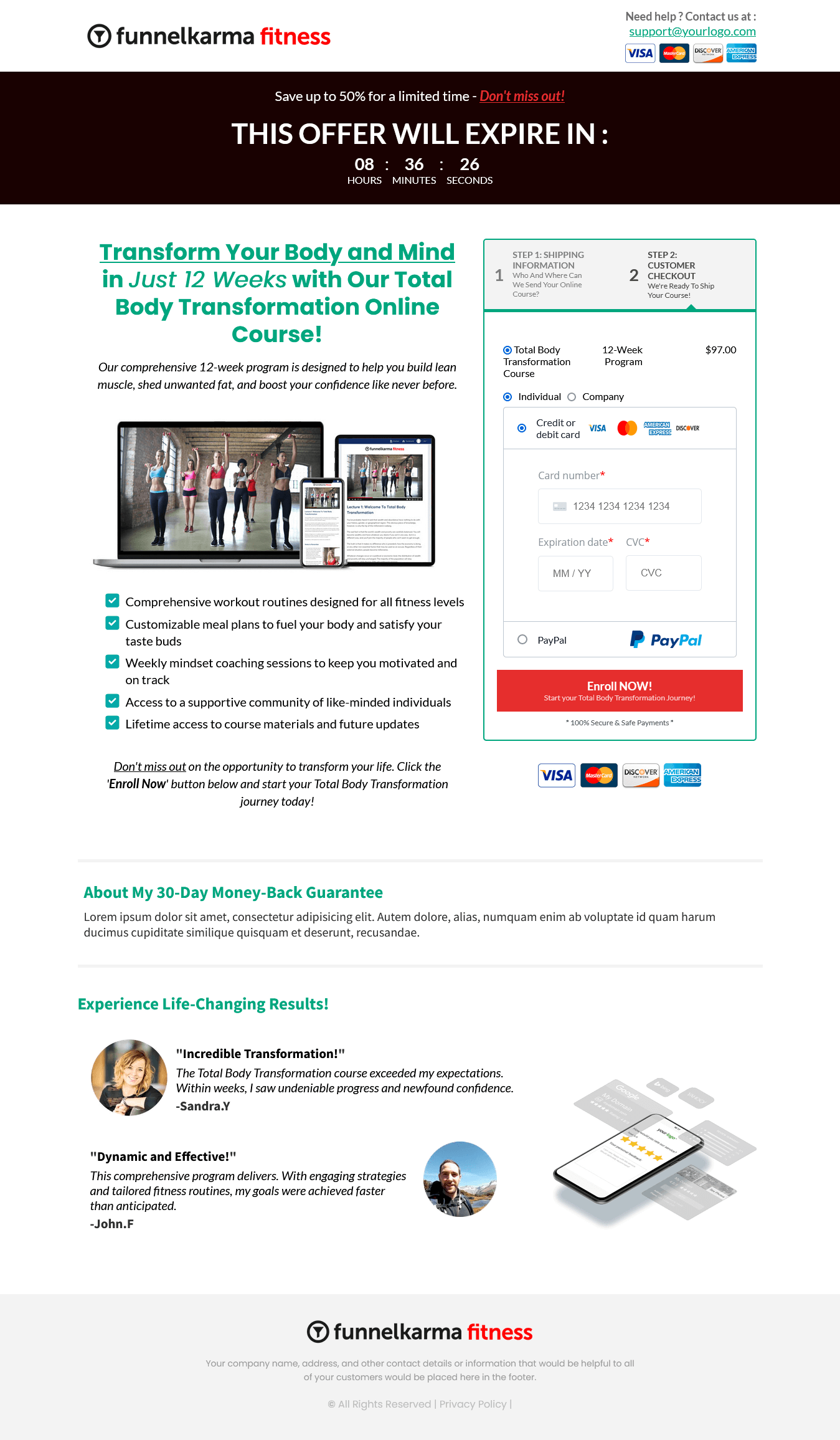 Create A Sales Funnel Checkout Page Payment Step Final