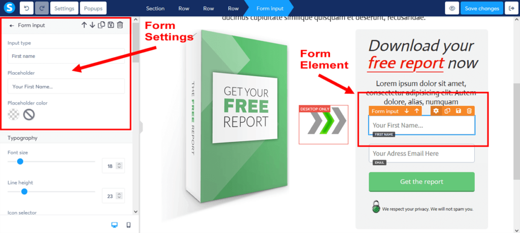 Create A Sales Funnel Systeme.io Editor Form Settings