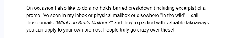 Welcome Email Example Kim Krause Schwalm Copywriting Breakdown Open Loops