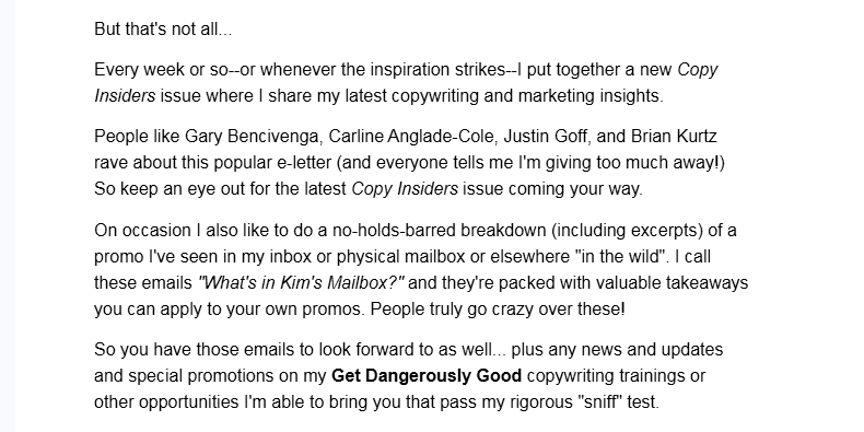 Welcome Email Example Kim Krause Schwalm Funnel Flow Strategy Value Delivery